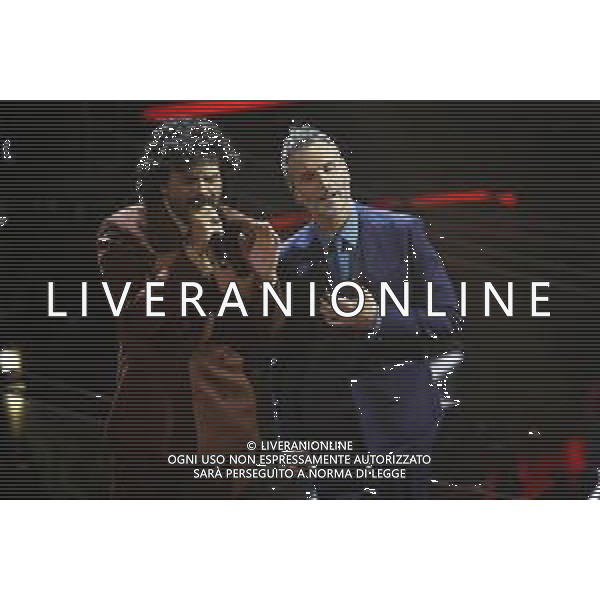 Festival Sanremo 2024 nella foto l\'esibizione di Renga e Nek 74mo Festival della Canzone Italiana - Prima Serata Teatro Ariston - Sanremo (IM) 06-02-2024 foto Roberto Garavaglia/agenzia Aldo Liverani sas/AGENZIA ALDO LIVERANI SAS