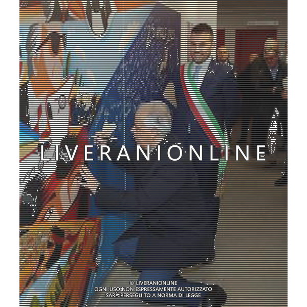 IMOLA 10 02 2024 AUTODROMO ENZO E DINO FERRARI VISITA DEL MINISTRO DELL\'INTERNO MATTEO PIANTEDOSI NELLA FOTO SINDACO MARCO PANIERI E MINISTRO DELL\'INTERNO MATTEO PIANTEDOSI ©SANNA/AGENZIA ALDO LIVERANI SAS