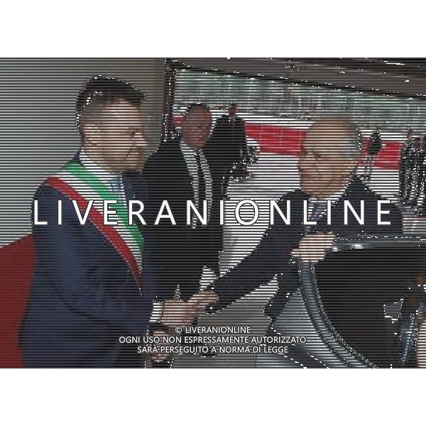 IMOLA 10 02 2024 AUTODROMO ENZO E DINO FERRARI VISITA DEL MINISTRO DELL\'INTERNO MATTEO PIANTEDOSI NELLA FOTO STRETTA DI MANO TRA SINDACO MARCO PANIERI E MINISTRO DELL\'INTERNO MATTEO PIANTEDOSI ©SANNA/AGENZIA ALDO LIVERANI SAS