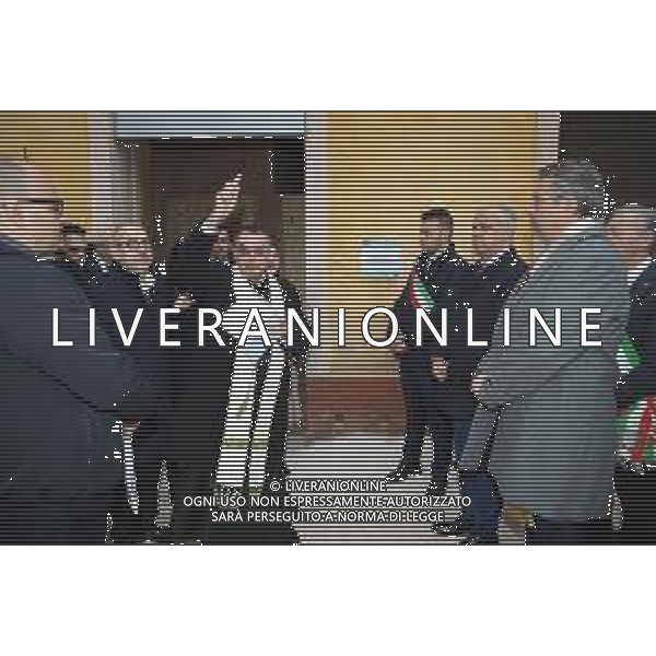 IMOLA 10 02 2024 Nell\'ambito del PNRR, il progetto di recupero dei padiglioni del Complesso Osservanza Ë finanziato attraverso i Piani Urbani Integrati che sono in capo al Ministero dell\'Interno (da qui la presenza del ministro Piantedosi).NELLA FOTO MINSTRO DELL\'INTERNO MATTEO PIANTEDOSI SINDACO MARCO PANIERI DON ANTONELLO CAGGIANO FACCHINI BENEDIZIONE ©SANNA/AGENZIA ALDO LIVERANI SAS