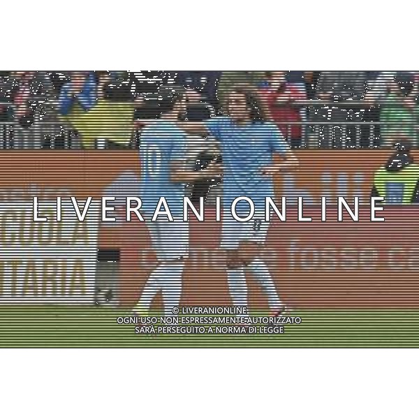 10-2-2024. Cagliari calcio- S.S. Lazio 24° giornata campionato calcio italiano Serie A 2023/2024, Stadio Unipol Domus Cagliari. Foto Salvatore Moi/Agenzia Aldo Liverani s.as. Nella foto: Gol ed esultanza della Lazio in trasferta contro Cagliari, nello stadio Unipol Domus di Cagliari. Segna: autogol Alessandro Deiola Cagliari ©MOI SALVATORE/AGENZIA ALDO LIVERANI SAS