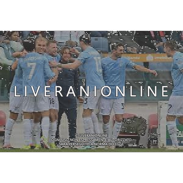 10-2-2024. Cagliari calcio- S.S. Lazio 24° giornata campionato calcio italiano Serie A 2023/2024, Stadio Unipol Domus Cagliari. Foto Salvatore Moi/Agenzia Aldo Liverani s.as. Nella foto: Gol ed esultanza della Lazio in trasferta contro Cagliari, nello stadio Unipol Domus di Cagliari. Segna: Ciro Immobile Lazio ©MOI SALVATORE/AGENZIA ALDO LIVERANI SAS