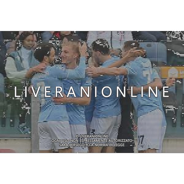 10-2-2024. Cagliari calcio- S.S. Lazio 24° giornata campionato calcio italiano Serie A 2023/2024, Stadio Unipol Domus Cagliari. Foto Salvatore Moi/Agenzia Aldo Liverani s.as. Nella foto: Gol ed esultanza della Lazio in trasferta contro Cagliari, nello stadio Unipol Domus di Cagliari. Segna: Ciro Immobile Lazio ©MOI SALVATORE/AGENZIA ALDO LIVERANI SAS