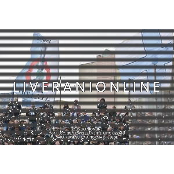 10-2-2024. Cagliari calcio- S.S. Lazio 24° giornata campionato calcio italiano Serie A 2023/2024, Stadio Unipol Domus Cagliari. Foto Salvatore Moi/Agenzia Aldo Liverani s.a.s. Nella foto: Tifosi Lazio in trasferta, nel settore ospiti dello stadio Unipol Domus di Cagiari ©MOI SALVATORE/AGENZIA ALDO LIVERANI SAS