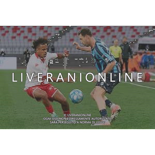 Mehdi Dorval of SSC Bari and Artur Ionita of Calcio Lecco 1912 during the Italian Serie B match SSC Bari vs Calcio Lecco 1912 on February 10, 2024 at the San Nicola stadium in Bari, Italy. Photo by Emmanuele Mastrodonato/ag. Aldo Liverani sas/AGENZIA ALDO LIVERANI SAS