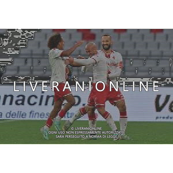 Ahmad Benali of SSC Bari celebrates after scoring a goal with teammates during the Italian Serie B match SSC Bari vs Calcio Lecco 1912 on February 10, 2024 at the San Nicola stadium in Bari, Italy. Photo by Emmanuele Mastrodonato/ag. Aldo Liverani sas/AGENZIA ALDO LIVERANI SAS