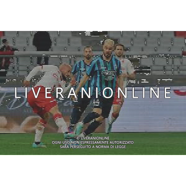 Ahmad Benali of SSC Bari and Davide Guglielmotti of Calcio Lecco 1912 during the Italian Serie B match SSC Bari vs Calcio Lecco 1912 on February 10, 2024 at the San Nicola stadium in Bari, Italy. Photo by Emmanuele Mastrodonato/ag. Aldo Liverani sas/AGENZIA ALDO LIVERANI SAS