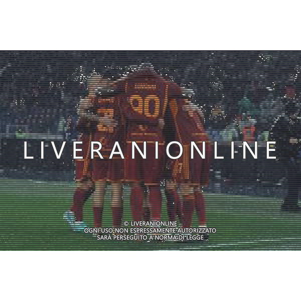 Roma vs Inter - Campionato Serie A TIM - 24 giornata - Stadio Olimpico - Roma 10-02-2024 nella foto Esultanza roma dopo Gol Stephan El Shaarawy ©Federico Gaetano/AGENZIA ALDO LIVERANI SAS