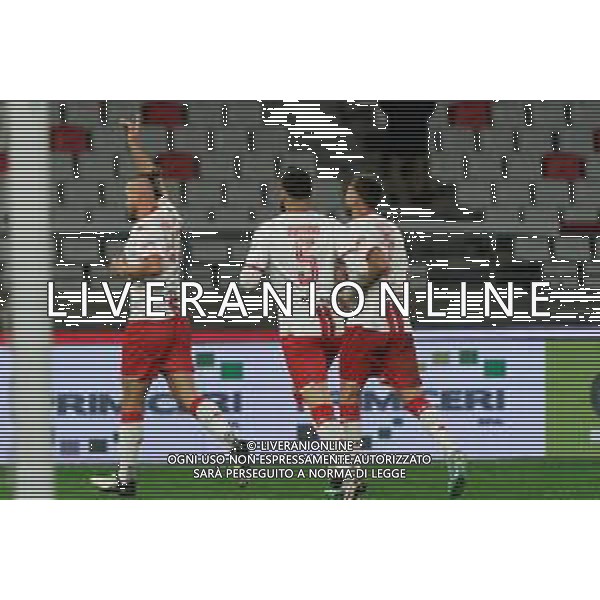 George Puscas of SSC Bari celebrates after scoring a goal during the Italian Serie B match SSC Bari vs Calcio Lecco 1912 on February 10, 2024 at the San Nicola stadium in Bari, Italy. Photo by Emmanuele Mastrodonato/ag. Aldo Liverani sas