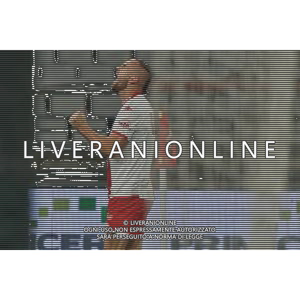George Puscas of SSC Bari celebrates after scoring a goal during the Italian Serie B match SSC Bari vs Calcio Lecco 1912 on February 10, 2024 at the San Nicola stadium in Bari, Italy. Photo by Emmanuele Mastrodonato/ag. Aldo Liverani sas