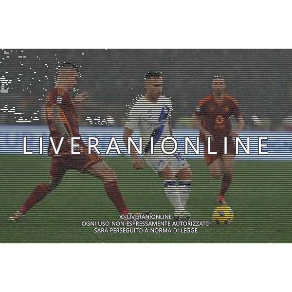 Roma vs Inter - Campionato Serie A TIM - 24 giornata - Stadio Olimpico - Roma 10-02-2024 nella foto Lautaro martinez e Mancini Gianluca ©Federico Gaetano/AGENZIA ALDO LIVERANI SAS
