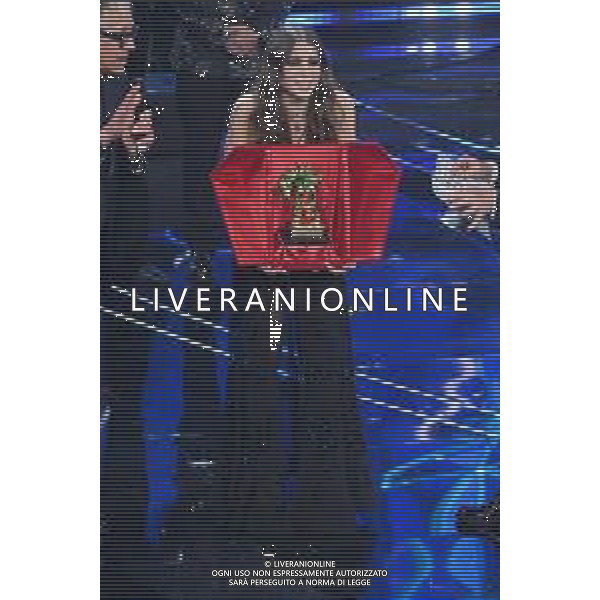 Festival Sanremo 2024 nella foto Angelina Mango vince il Festival di Sanremo 2024, con lei Fiorello e Amadeus 74mo Festival della Canzone Italiana - Quinta Serata Teatro Ariston - Sanremo (IM) 10-02-2024 foto Roberto Garavaglia/agenzia Aldo Liverani sas