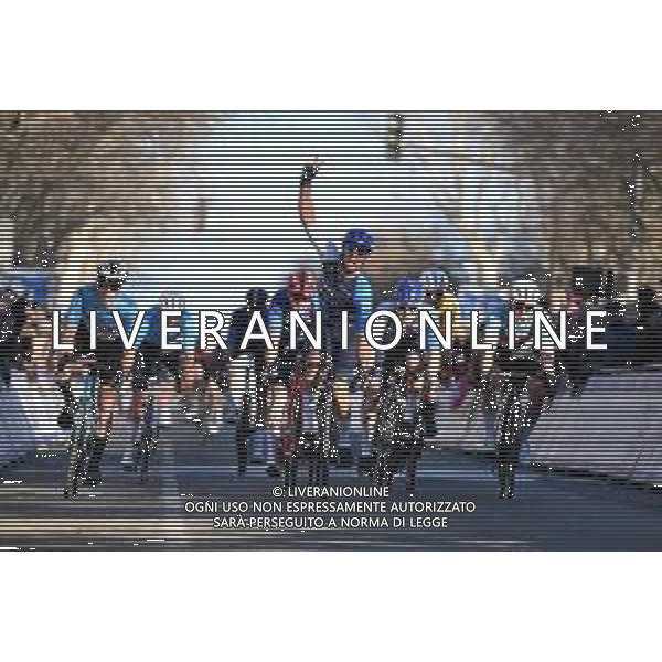 11-02-2024 Tour De La Provence; Tappa 04 Rognac - Arles; 2024, Israel - Premier Tech; 2024, Decathlon - Ag2r La Mondiale; 2024, Cofidis; Van Asbroeck, Tom; Bennett, Sam; Zingle, Axel; Arles; ©SIROTTI/AGENZIA ALDO LIVERANI SAS
