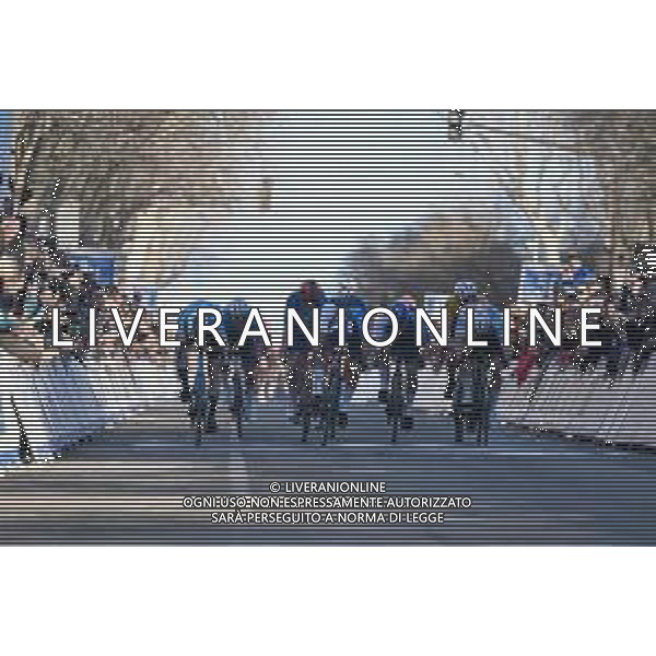 11-02-2024 Tour De La Provence; Tappa 04 Rognac - Arles; 2024, Israel - Premier Tech; 2024, Decathlon - Ag2r La Mondiale; 2024, Cofidis; Van Asbroeck, Tom; Bennett, Sam; Zingle, Axel; Arles; ©SIROTTI/AGENZIA ALDO LIVERANI SAS