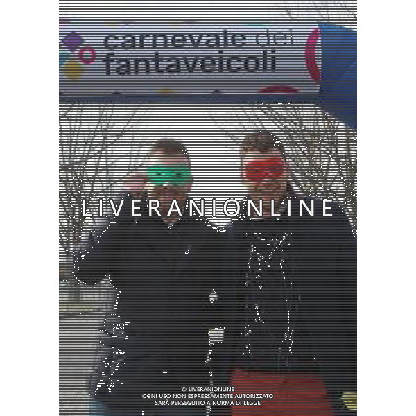IMOLA 11 02 2024 CARNEVALE DEI FANTAVEICOLI 2024 NELLA FOTO SINDACO MARCO PANIERI E ASSESSORE GIACOMO GAMBI ©SANNA/AGENZIA ALDO LIVERANI SAS