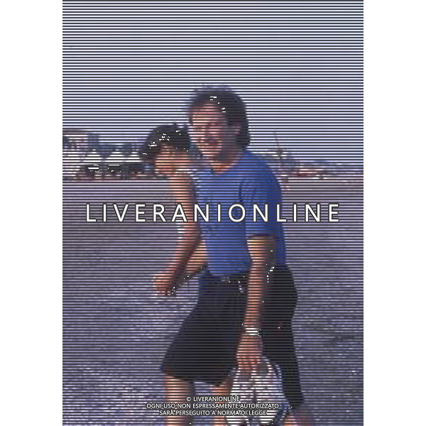 DIAP-RETROSPETTIVA ROBIN WILLIAMS ATTORE NELLA FOTO ROBIN WILLIAMS A VENEZIA NELL\'ANNO 1988 AG ALDO LIVERANI SAS 