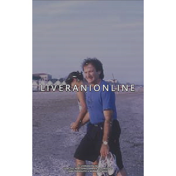 DIAP-RETROSPETTIVA ROBIN WILLIAMS ATTORE NELLA FOTO ROBIN WILLIAMS A VENEZIA NELL\'ANNO 1988 AG ALDO LIVERANI SAS 