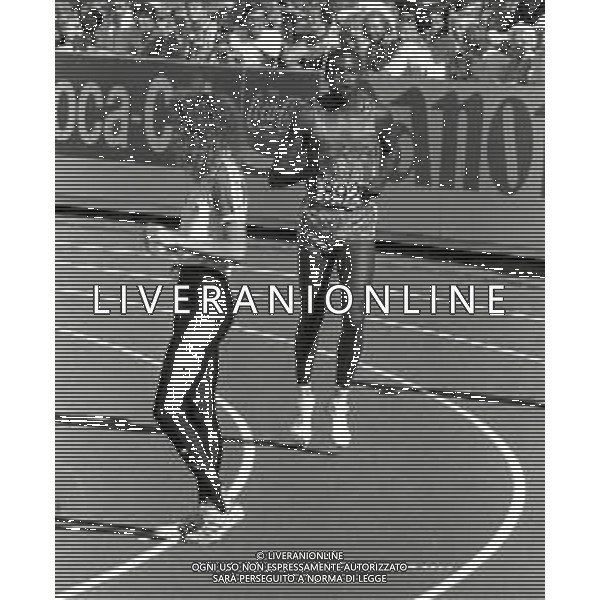 NEG-RETROSPETTIVA CARL LEWIS ATLETICA NELLA FOTO CARL LEWIS A HELSINKI NELL\'ANNO 1983 CAMPIONATI MONDIALI DI ATLETICA AG ALDO LIVERANI SAS