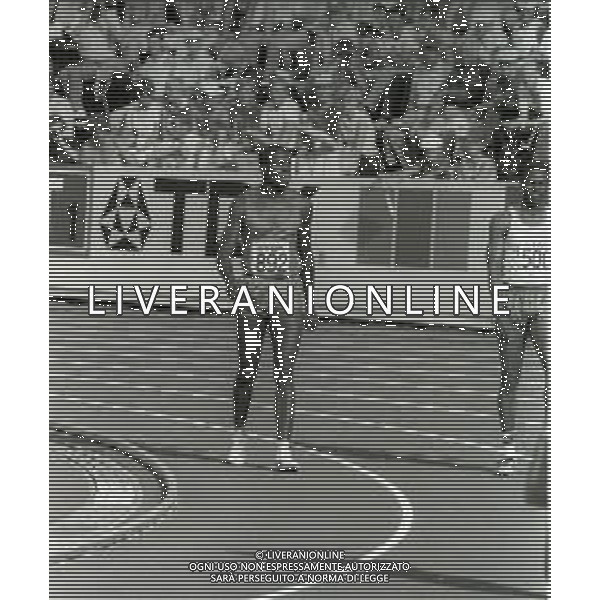 NEG-RETROSPETTIVA CARL LEWIS ATLETICA NELLA FOTO CARL LEWIS A HELSINKI NELL\'ANNO 1983 CAMPIONATI MONDIALI DI ATLETICA AG ALDO LIVERANI SAS