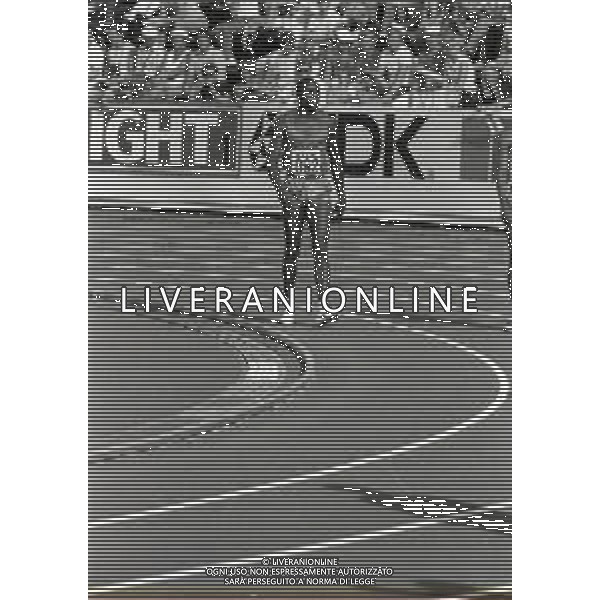 NEG-RETROSPETTIVA CARL LEWIS ATLETICA NELLA FOTO CARL LEWIS A HELSINKI NELL\'ANNO 1983 CAMPIONATI MONDIALI DI ATLETICA AG ALDO LIVERANI SAS