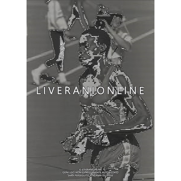 NEG-RETROSPETTIVA CARL LEWIS ATLETICA NELLA FOTO CARL LEWIS A HELSINKI NELL\'ANNO 1983 CAMPIONATI MONDIALI DI ATLETICA AG ALDO LIVERANI SAS