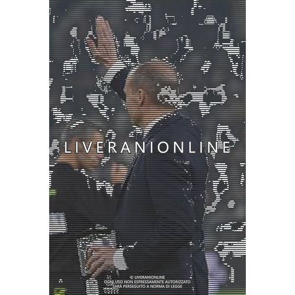 Torino 12.02.2024 Allianz Stadium @Manuela Viganti/Ag. Aldo Liverani sas Juventus vs Udinese Campionato Calcio Serie A TIM 2023/2024 24a giornata Nella foto: Massimiliano Allegri con la targa della 405 panchine premiato de Gianluca Ferrero attuale Presidente Juventus