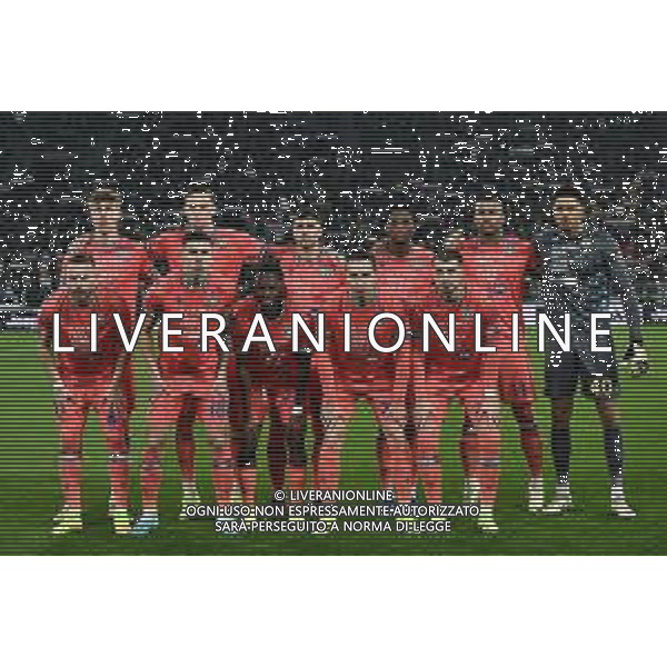 Torino 12.02.2024 Allianz Stadium @Manuela Viganti/Ag. Aldo Liverani sas Juventus vs Udinese Campionato Calcio Serie A TIM 2023/2024 24a giornata Nella foto: la formazione dell\'udinese da sx verso dx: thomas kristensen, lorenzo lucca, lautaro giannetti, kingsley ehizibue, wallace, maduka okoye, sandi lovric, nehuen perez,jordan zemura, florian thauvin, lazar samardzic