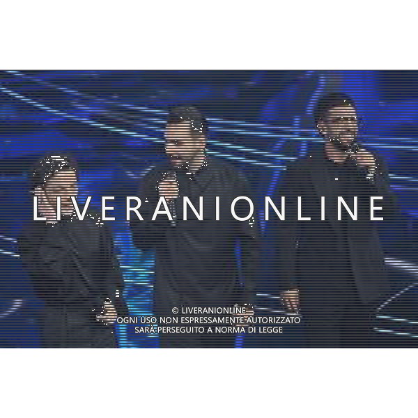 Festival Sanremo 2024 nella foto l\'esibizione de Il Volo 74mo Festival della Canzone Italiana - Quinta Serata Teatro Ariston - Sanremo (IM) 10-02-2024 foto Roberto Garavaglia/agenzia Aldo Liverani sas/AGENZIA ALDO LIVERANI SAS