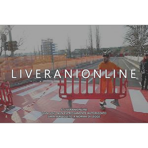 IMOLA 14 02 2024 IL PONTE DI VIALE DANTE SUL SANTERNO RIAPERTO ALLA CIRCOLAZIONE STRADALE NELLA FOTO RIAPERTURA DEL PONTE ©SANNA/AGENZIA ALDO LIVERANI SAS