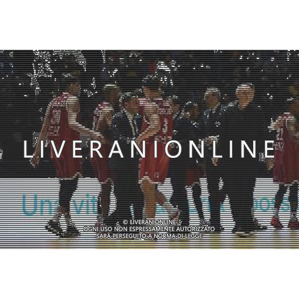 Torino 14.02.2024 Inalpi Arena EA7 Emporio Armani Milano vs Dolomiti Energia Trentino Final Eight Coppa Italia 2024 Quarti di Finale Nella foto: festa milano a fine gara ©Viganti/AGENZIA ALDO LIVERANI SAS