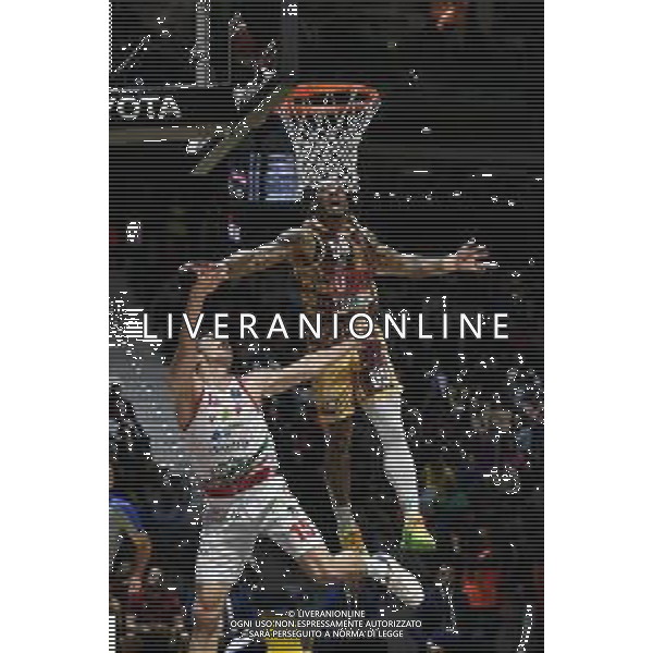 Torino 14.02.2024 Inalpi Arena Umana Reyer Venezia vs Estra Pistoia Final Eight Coppa Italia 2024 Quarti di Finale Nella foto: lorenzo saccagi e rayjon tucker ©Viganti/AGENZIA ALDO LIVERANI SAS