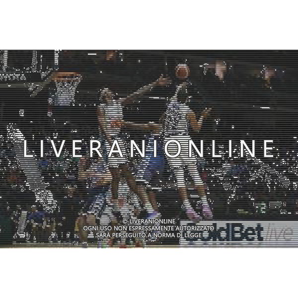 Torino 15.02.2024 Inalpi Arena Germani Brescia vs Generazione Vincente Napoli Basket Final Eight Coppa Italia 2024 Quarti di Finale Nella foto: tariq owens e markel brown ©Viganti/AGENZIA ALDO LIVERANI SAS