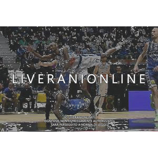 Torino 15.02.2024 Inalpi Arena Germani Brescia vs Generazione Vincente Napoli Basket Final Eight Coppa Italia 2024 Quarti di Finale Nella foto: tariq owens e gabriel kenny ©Viganti/AGENZIA ALDO LIVERANI SAS