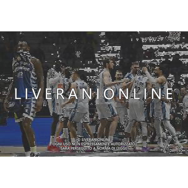 Torino 15.02.2024 Inalpi Arena Germani Brescia vs Generazione Vincente Napoli Basket Final Eight Coppa Italia 2024 Quarti di Finale Nella foto: festa napoli a fine gara ©Viganti/AGENZIA ALDO LIVERANI SAS