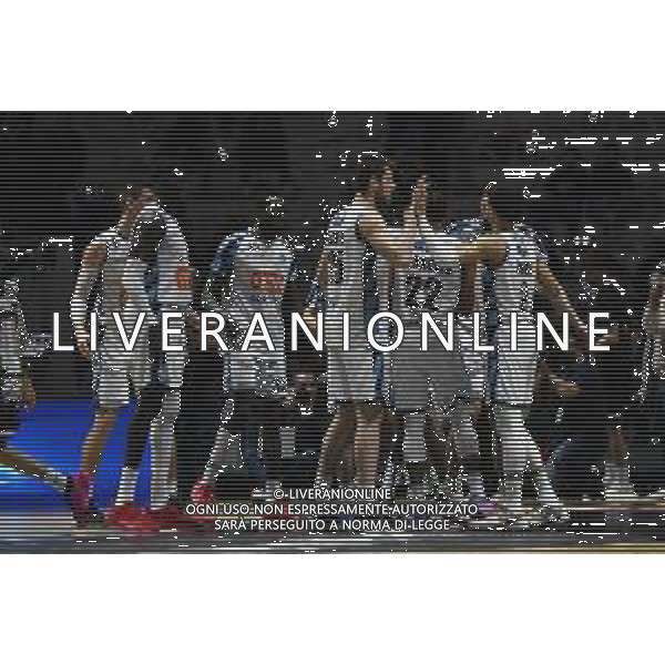 Torino 15.02.2024 Inalpi Arena Germani Brescia vs Generazione Vincente Napoli Basket Final Eight Coppa Italia 2024 Quarti di Finale Nella foto: festa napoli a fine gara ©Viganti/AGENZIA ALDO LIVERANI SAS