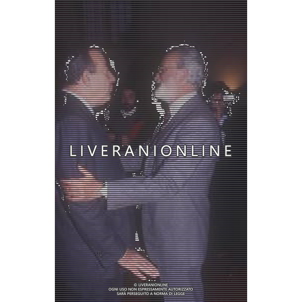 DIAP-RETROSPETTIVA BIAGIO AGNES GIORNALISTA E DIRIGENTE D\'AZIENDA NELLA FOTO BIAGIO AGNES CON EUGENIO SCALFARI AG ALDO LIVERANI SAS  