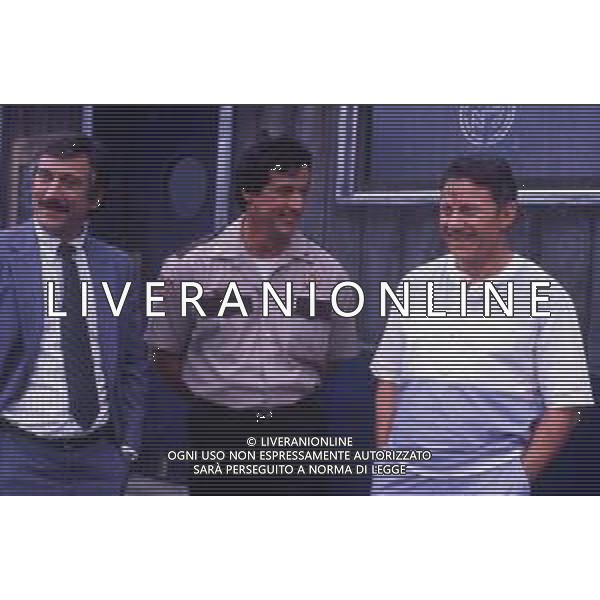 DIAP-RETROSPETTIVA SILVESTER STALLONE ATTORE NELLA FOTO SILVESTER STALLONE NEL FILM“COP LAND“ NELL\'ANNO 1997 CON ROBERT DE NIRO E HARVEY KEITEL AG ALDO LIVERANI SAS  