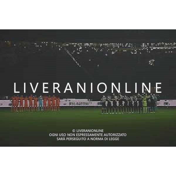 Inter vs Salernitana nella foto minuto di silenzio per le vittime dell\'incidente nel cantiere di Firenze Milano 16-02-2024 Stadio Giuseppe Meazza - San Siro Campionato Serie A TIM - 25a giornata foto Roberto Garavaglia/Agenzia Aldo Liverani sas/AGENZIA ALDO LIVERANI SAS