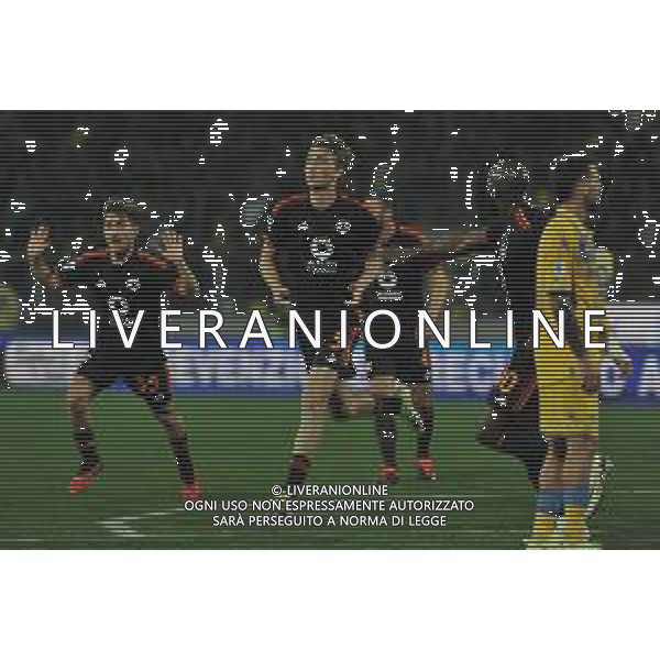 Frosinone vs Roma - Campionato Serie A TIM - 25 giornata - Stadio B.Stirpe - Frosinone 18-02-2024 nella foto Esultanza Huijsen foto federico gaetano-ag aldo liverani sas