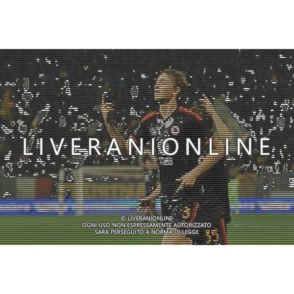 Frosinone vs Roma - Campionato Serie A TIM - 25 giornata - Stadio B.Stirpe - Frosinone 18-02-2024 nella foto Esultanza Huijsen foto federico gaetano-ag aldo liverani sas