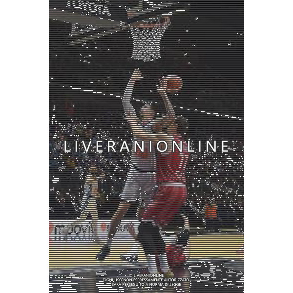 Torino 18.02.2024 Inalpi Arena EA7 Emporio Armani Milano vs Generazione Vincente Napoli Basket Final Eight Coppa Italia 2024 Finale Nella foto: tomislav zubicic e johannes voigtmann ©Viganti/AGENZIA ALDO LIVERANI SAS