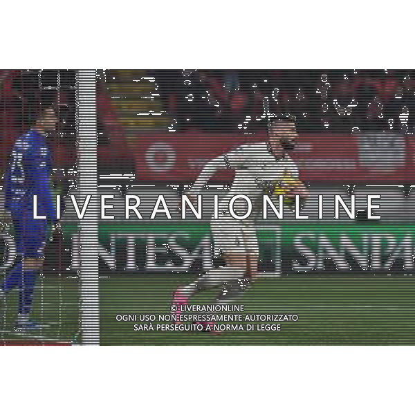 Monza vs Milan nella foto Olivier Giroud (Milan) esulta dopo il gol dell\'1 a 2 Monza 18-02-2024 U-Power Stadium Campionato Serie A TIM - 25a giornata foto Roberto Garavaglia/Agenzia Aldo Liverani sas/AGENZIA ALDO LIVERANI SAS