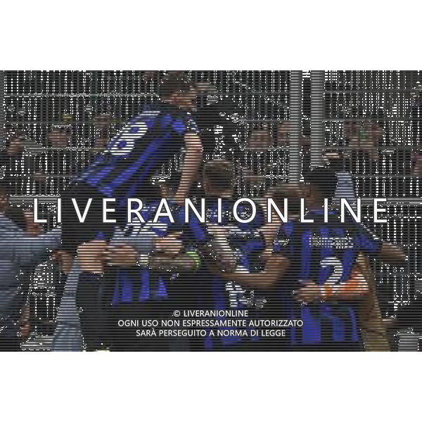 Inter vs Atletico Madrid nella foto esultanza Inter dopo il gol dell\'1 a 0 Milano 20-02-2024 Stadio Giuseppe Meazza - San Siro UEFA Champions League - ottavi di finale gara di andata foto Roberto Garavaglia/Agenzia Aldo Liverani sas/AGENZIA ALDO LIVERANI SAS