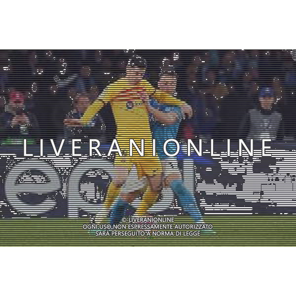 NAPOLI - BARCELLONA Ottavi Andata Champions League 21.02.2023 nella foto: Robert Lewandowski, Amir Rrahmani ©MOSCA/AGENZIA ALDO LIVERANI SAS