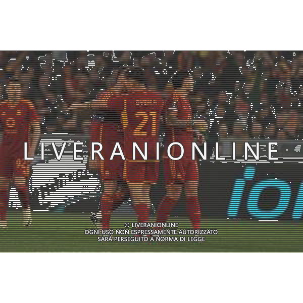 Roma vs Feyenoord - Europa League - Play Off - Stadio Olimpico - Roma 22-02-2024 nella foto Esultanza Roma dopo gol lorenzo pellegrini ©Federico Gaetano/AGENZIA ALDO LIVERANI SAS