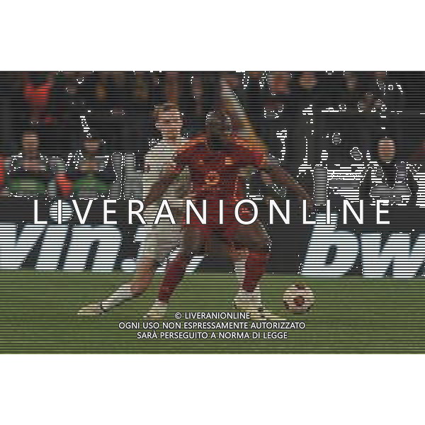 Roma vs Feyenoord - Europa League - Play Off - Stadio Olimpico - Roma 22-02-2024 nella foto Lukaku e Beelen ©Federico Gaetano/AGENZIA ALDO LIVERANI SAS