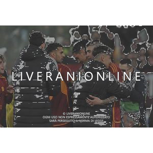 Roma vs Feyenoord - Europa League - Play Off - Stadio Olimpico - Roma 22-02-2024 nella foto Esultanza finale Roma ©Federico Gaetano/AGENZIA ALDO LIVERANI SAS