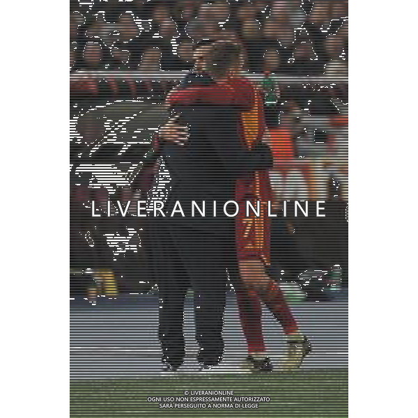 Roma vs Feyenoord - Europa League - Play Off - Stadio Olimpico - Roma 22-02-2024 nella foto De Rossi e Pellegrini FOTO FEDERICO GAETANO-AG ALDO LIVERANI SAS