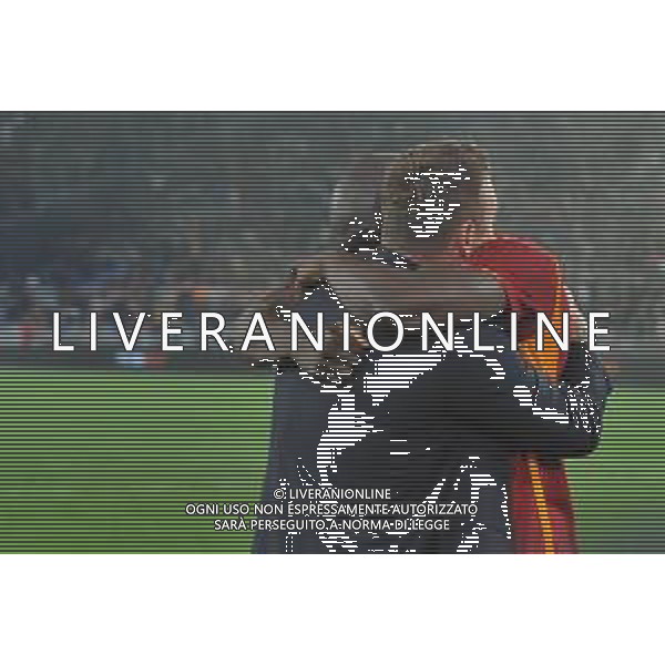 Roma vs Feyenoord - Europa League - Play Off - Stadio Olimpico - Roma 22-02-2024 nella foto Lukaku e De Rossi FOTO FEDERICO GAETANO-AG ALDO LIVERANI SAS