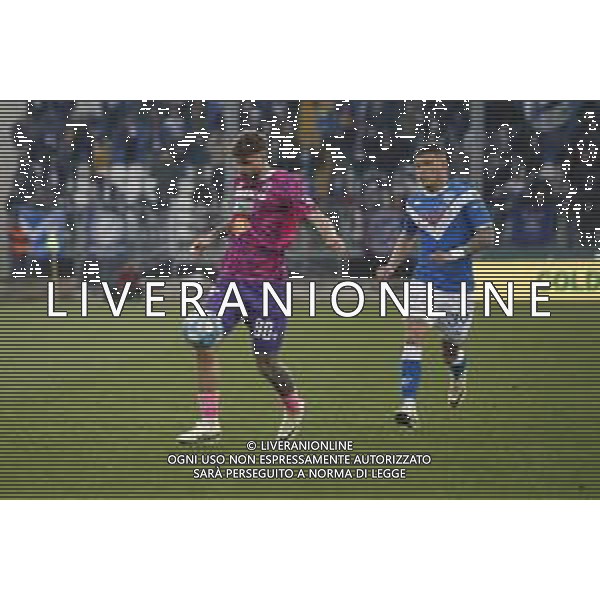 Manolo Portanova of AC Reggiana play the ball during Brescia FC vs AC Reggiana, 26° Serie BKT 2023-24 game at Mario Rigamonti stadium in Brescia, Italy, on February 24, 2024. (Photo by Davide Casentini) /AGENZIA ALDO LIVERANI SAS -BRESCIA - REGGIANA 26a Giornata Campionato Calcio Serie BKT 24.02.2024.
